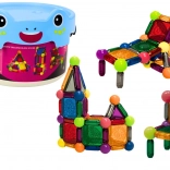 Magnetyczne zestawy budowlane z podświetleniem w wiadrze 80 części