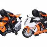 Wyścigowy motocykl z kierowcą 28 cm ze światłem i dźwiękiem