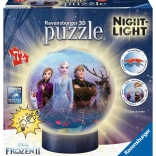 Ravensburger 3D świecąca puzzleball Kraina Lodu 2, 72 elementów