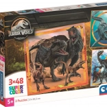 Puzzle 3×48 elementów Jurassic World