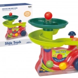 Interaktywna fontanna z kuleczkami z dźwiękami, kolorowy tor zjazdowy