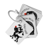 Kontrastowe karty z kolorowym elementem dla niemowląt