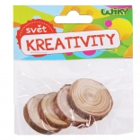 Drewniane krążki 3–4 cm, zestaw 4 szt.