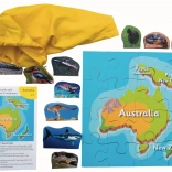 Drewniane puzzle Australia i jej zwierzęta 16 elementów i 10 zwierząt