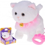 Interaktywny pluszowy kotek na smyczy, chodzi, miauczy i macha ogonem