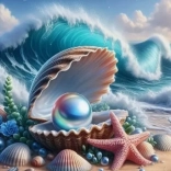 Mozaika diamentowa - Wybrzeże muszli