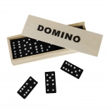 Drewniane domino w pudełku