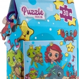 Puzzle Syrena morska 30 elementów 29 × 18 cm