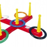 Plastowy krzyż do rzucania z kółkami, zestaw 5 szt.