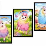 Błyszczący mini obrazek lama 10 × 16 cm