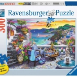 Puzzle Ravensburger Zachód słońca nad Santorini 300 elementów