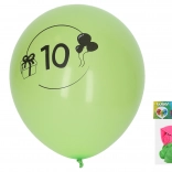 Balony do dmuchania 30 cm z liczbą 10 – zestaw 5 szt.
