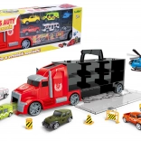 Ciężarówka z samochodzikami i helikopterem 42 cm