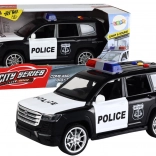 Radiowóz policyjny z efektami, otwieranymi drzwiami i skalą 1:14