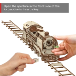 Drewniane puzzle 3D WOODEN CITY Express z torami