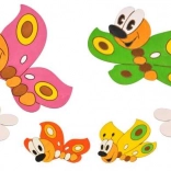 DoDo drewniana dekoracja: motylki i kwiatuszki, zestaw 6 szt.