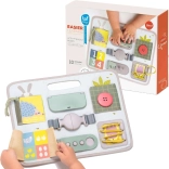 Aktywna tablica z klamrami TAF TOYS do rozwoju motoryki małej