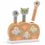 Drewniana zabawka wyskakujące tęczowe zwierzątka Djeco