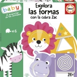 Układanka Odkrywaj kształty z zebrą Zakem