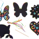 Goki zdrapywane tęczowe obrazki do zawieszenia – mix motywów