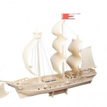 Woodcraft drewniane Puzzle 3D żaglówka – naturalne