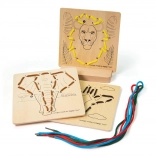 Bigjigs Toys przewlekanka według liczb – dzikie zwierzęta