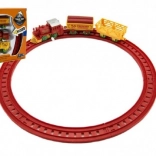 Pociąg na klucz z dwoma wagonami i torami