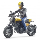 Bruder bworld motocykl Scrambler DUCATI Cafe Racer z jeźdźcem 1:16