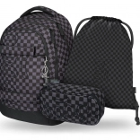 Zestaw przyborów szkolnych BAAGL Skate Max szary: plecak, piórnik i worek