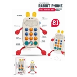 telefon dla najmłodszych króliczek – zabawka do ciągnięcia z dźwiękami