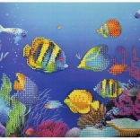 Diamentowe malowanie na tablicy Rybki 29 × 21 cm