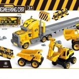 Ciężarówka – laweta ze sprzętem budowlanym