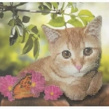 Diamentowe malowanie na tablicy Kociątko 29 × 21 cm