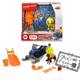 Ratowniczy skuter śnieżny YAMAHA Phazer X‑TX 1:24 z przyczepą, ratownikiem i psem lawinowym