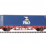 Wagon platformowy PIKO Lgs579 z kontenerem 40' P&O, DB AG, H0 (era V)