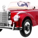 dziecięcy elektryczny samochodzik mercedes-benz 300s retro lakierowany czerwony z pilotem, koła eva i mp3