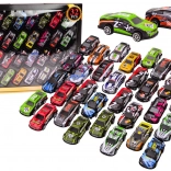 zestaw metalowych autek z napędem, kolorowa kolekcja 32 sztuki