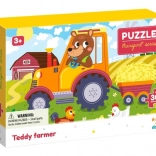 Puzzle DODO transport: farmer Teddy, 30 elementów