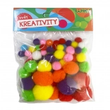 Mix Różnych Rozmiarów Pom Pom, 80 szt.