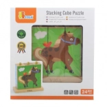 VIGA nakładane kostki – zwierzęta domowe (9 kostek)