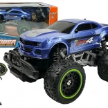 Zdalnie sterowany terenowy samochód z wysokimi kołami 1:24 – Niebieski