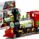 Duży pociąg na baterie z lokomotywą i dźwiękiem