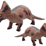 duża figurka dinozaura triceratops z dźwiękiem 36 cm brązowa