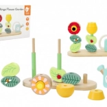 Drewniany zestaw układanek kwiatowych dla dzieci