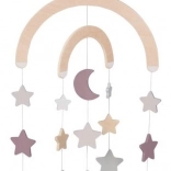 Drewniany wiszący karuzela Gwiazdki fioletowe