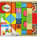 Drewniane klocki konstrukcyjne zamek i kształty