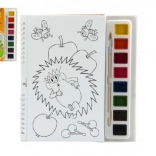 Kolorowanki Krecik z farbami wodnymi i pędzlem