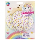 Balony z konfetti 30 cm, 6 szt.