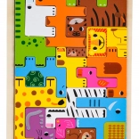 Drewniany zestaw puzzli ze zwierzętami dla dzieci