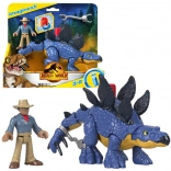 imaginext jurassic world stegozaur i dr. grant – zestaw akcyjnych figurek